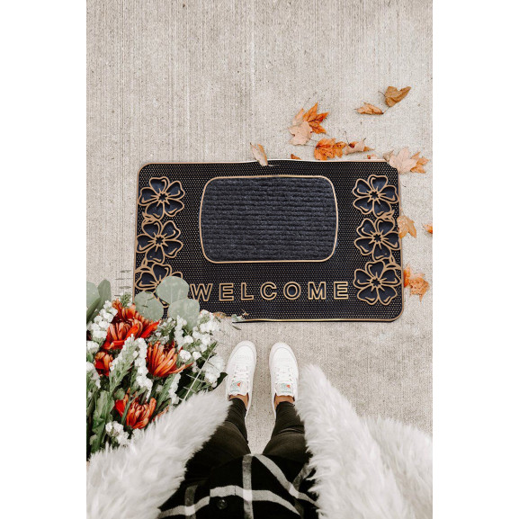 Covor Usa Lore Coffee 45X70 cm Front Door Mat, Rubber Mat