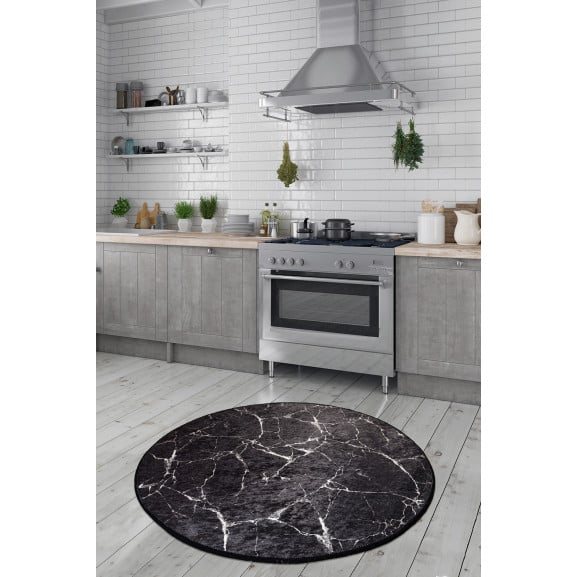 Covor Marble Black 200x200 cm