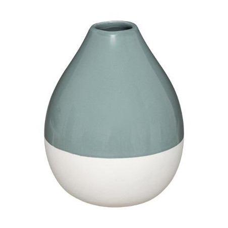 Vaza Ceramica Alb Si Verde, 16 cm-01