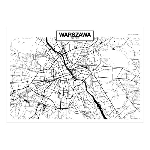 Fototapet Warsaw Map