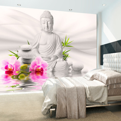 Fototapet autoadeziv Buddha and Orchids