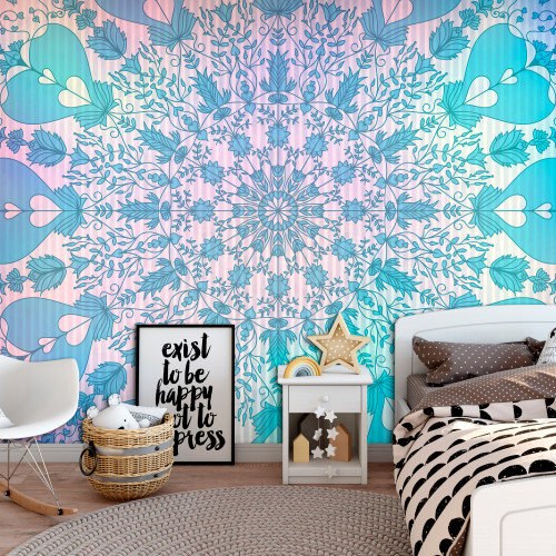 Fototapet autoadeziv Girly Mandala (Blue)