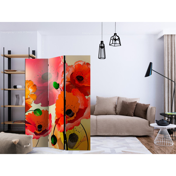 Paravan Velvet poppies [Room Dividers]