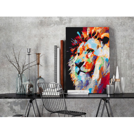 Pictatul pentru recreere Portrait of a Colourful Lion 40 x 60 cm-01