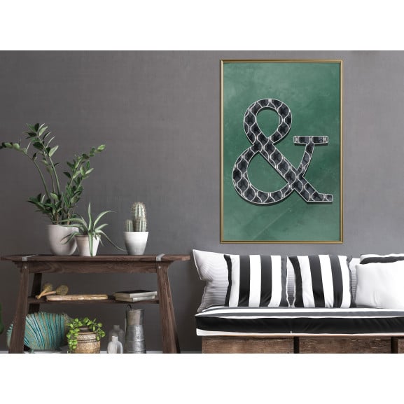 Poster Ampersand on Green Background