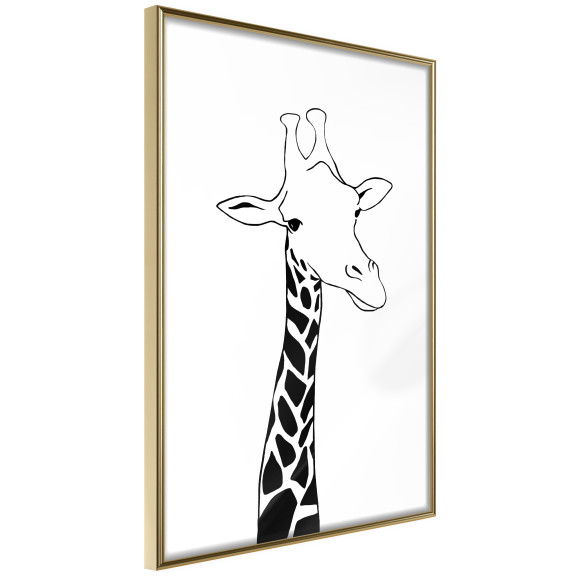 Poster Black and White Giraffe