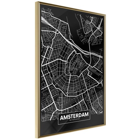 Poster City Map: Amsterdam (Dark)-01