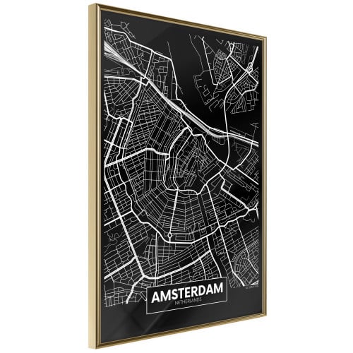 Poster City Map: Amsterdam (Dark)