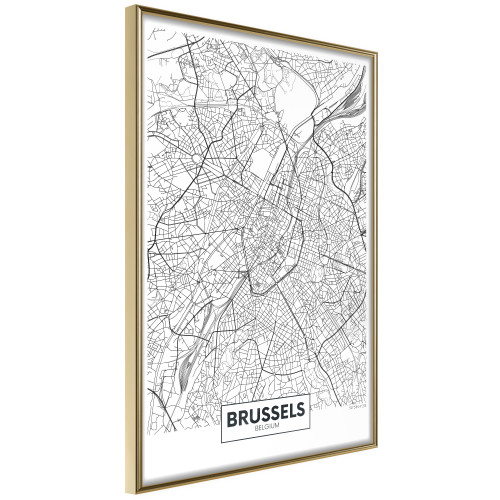 Poster City map: Brussels