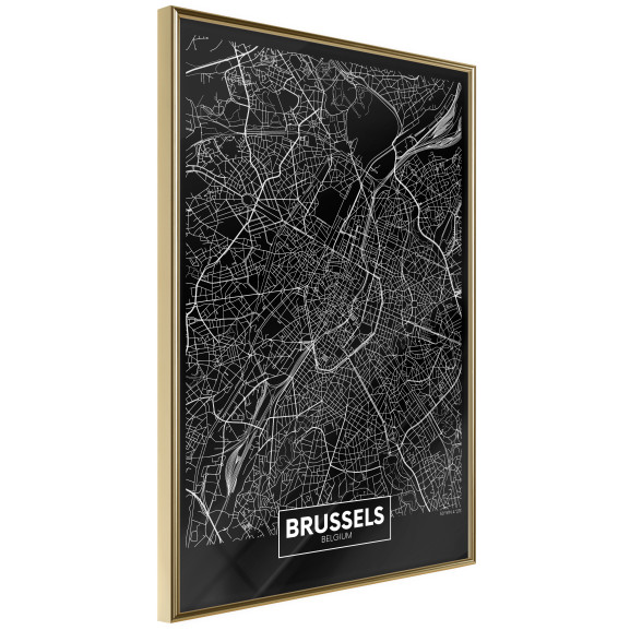 Poster City Map: Brussels (Dark)