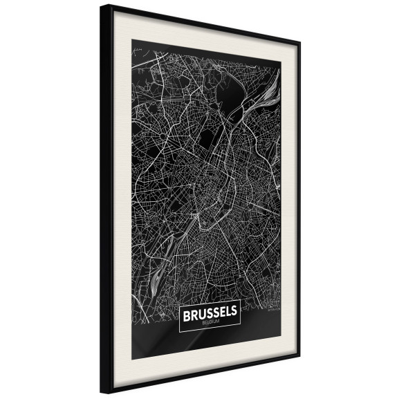 Poster City Map: Brussels (Dark)