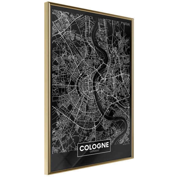 Poster City Map: Cologne (Dark)