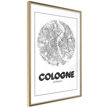 Poster City Map: Cologne (Round)-01