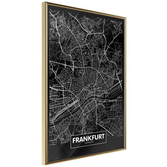 Poster City Map: Frankfurt (Dark)