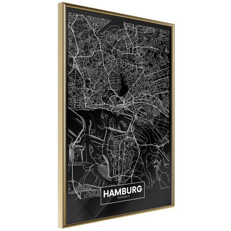 Poster City Map: Hamburg (Dark)-01