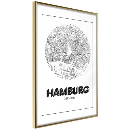 Poster City Map: Hamburg (Round)-01