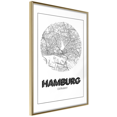 Poster City Map: Hamburg (Round)