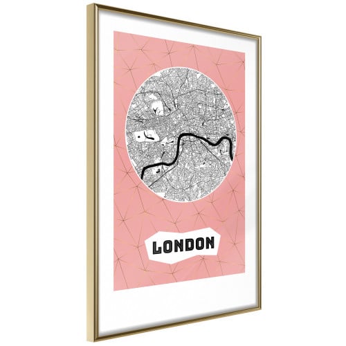 Poster City map: London (Pink)