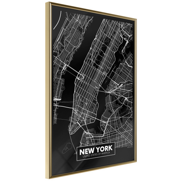 Poster City Map: New York (Dark)