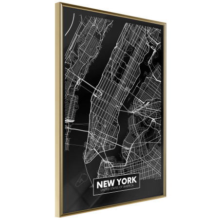 Poster City Map: New York (Dark)-01