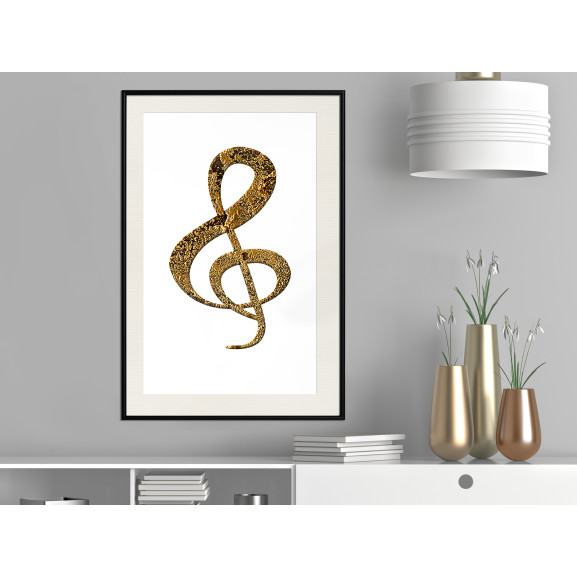 Poster Golden Treble Clef