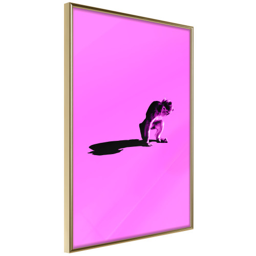 Poster Monkey on Pink Background