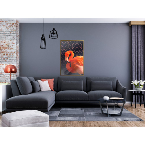 Poster Orange Flamingo