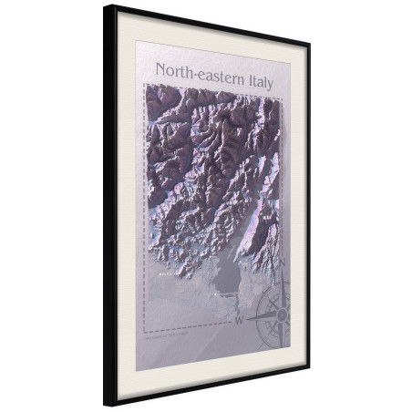 Poster Raised Relief Map: North-Eastern Italy-01