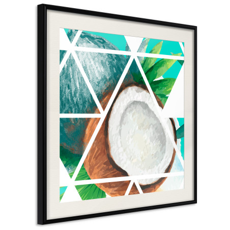 Poster Tropical Mosaic with Coconut (Square)-01