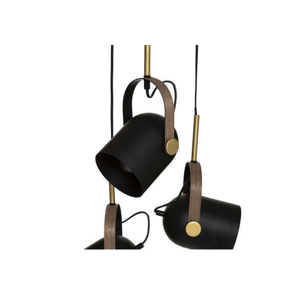 Lampa Suspendata Bill, Negru Si Auriu, H83 Cm