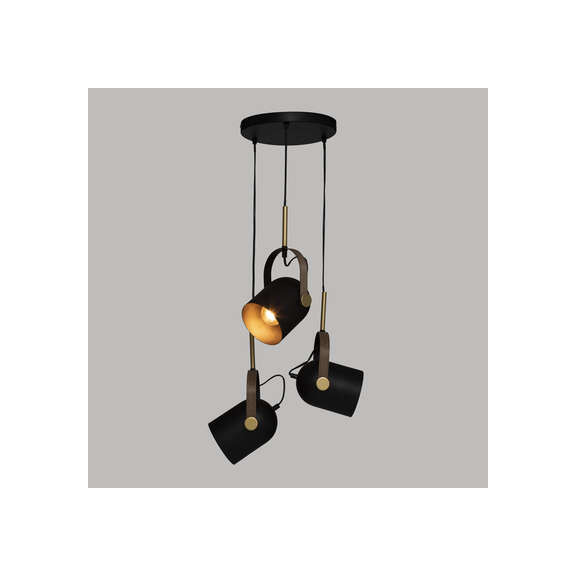 Lampa Suspendata Bill, Negru Si Auriu, H83 Cm