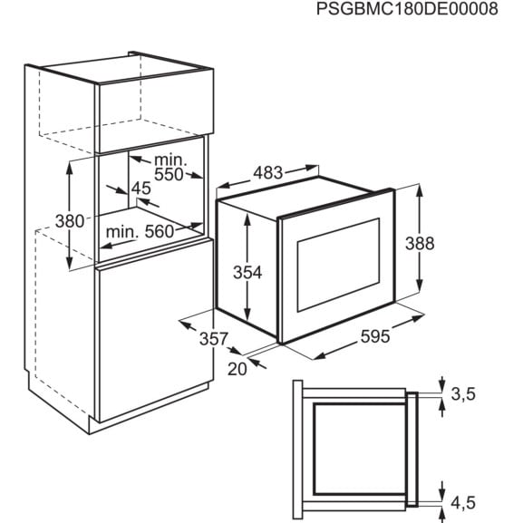 Cuptor Cu Microunde Incorporabil Electrolux LMS4253TMX, Inox Antiamprenta, 39 Cm