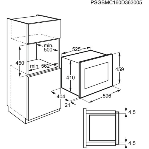 Cuptor Microunde Incorporabil AEG MBE2658DEM, 900 W, Negru + Inox Antiamprenta, 46 Cm