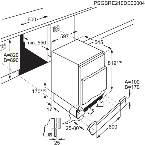 FrigiderIncorporabil AEG SKB582F1AF, Clasa E, 134 Litri