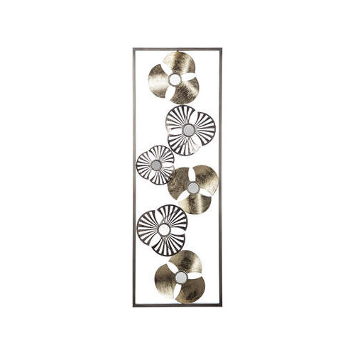 Decoratiune Perete Gold Flower, Metal, 31 x 89 Cm