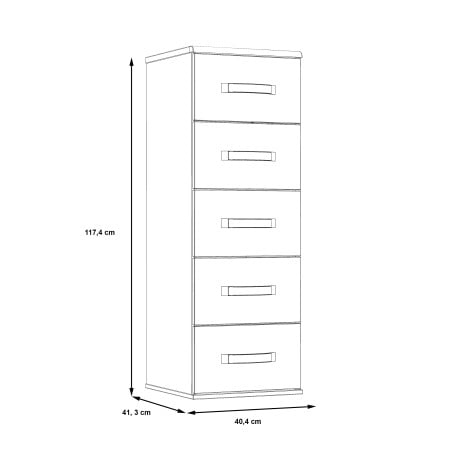 Comoda Delice, Stejar Nisipiu Si Alb Lucios, 40.4 Cm-01