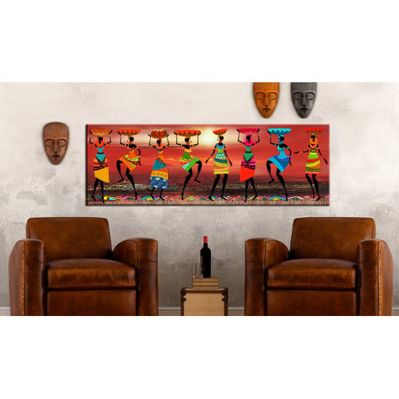 Tablou African Women Dancing - Marime, 120 Cm X 40 Cm-Resigilat