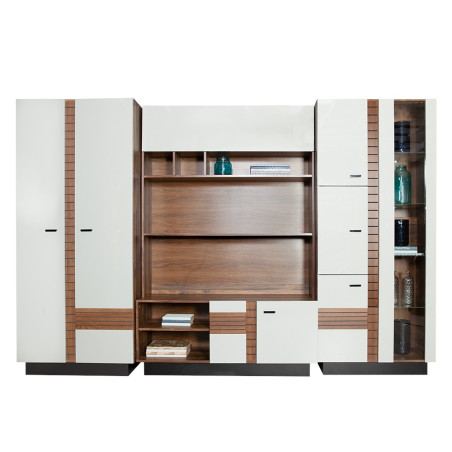 Living Avangarde, Nuc Si Alb Latte Lucios, 302 Cm-01