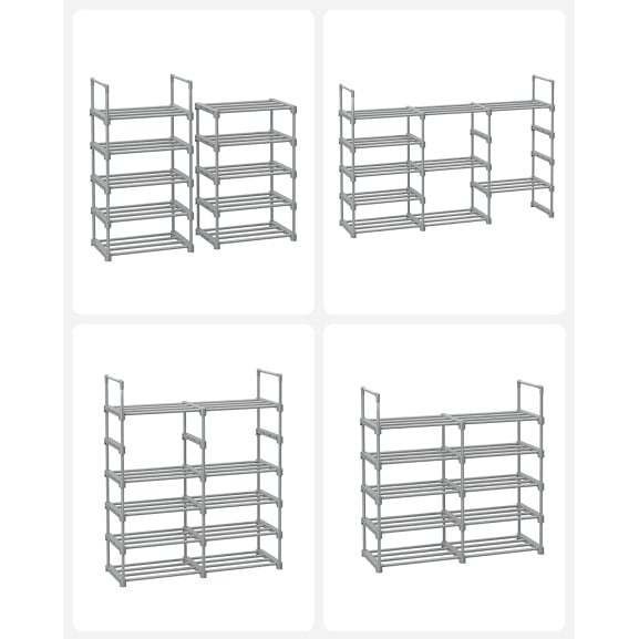 Organizator Metalic Pentru Depozitare Pantofi, Gri, 45 Cm