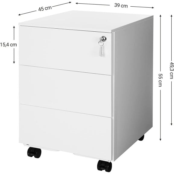 Dulap De Arhivare Mobil Cu 3 Sertare, 39 Cm