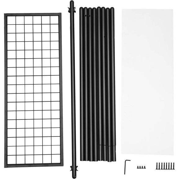 Suport Din Metal Cu Sina Pentru Haine, Negru Mat, 92.5 Cm