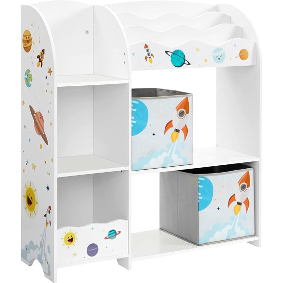 Organizator Pentru Copii, Cu 2 Cutii De Depozitare, Alb, 93 Cm