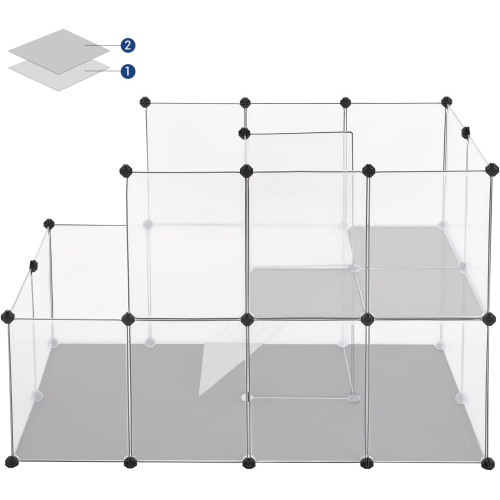 Tarc Pentru Cobai, Gard Modular Din Plastic, Alb, 143 Cm