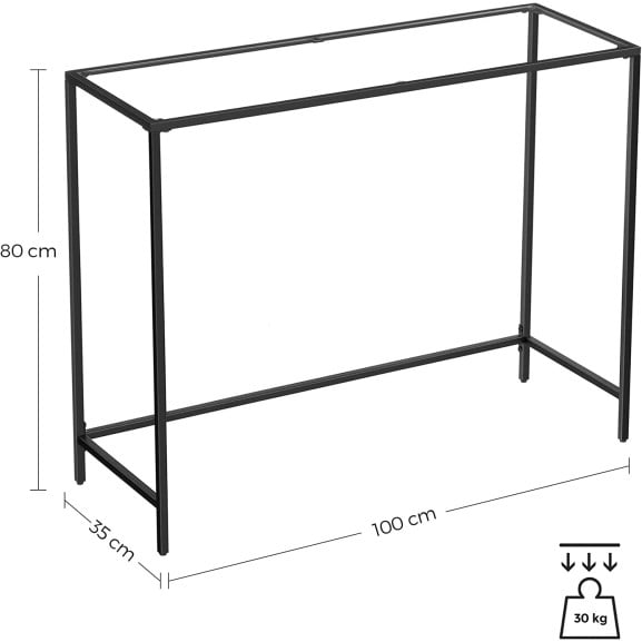 Consola Cu Picioare Reglabile, Negru, 100 X 35 Cm