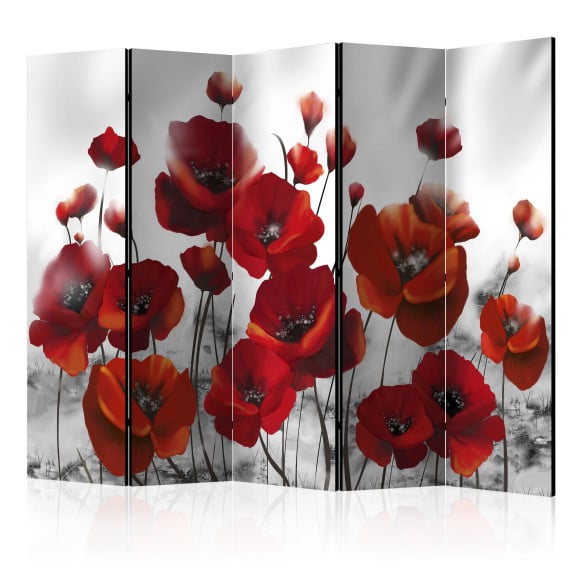 Paravan Poppies In The Moonlight Ii [Room Dividers] 225 Cm X 172 Cm-Resigilat