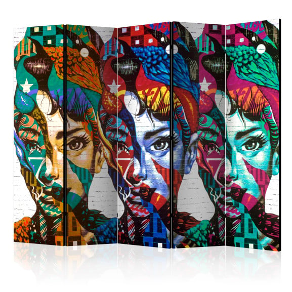 Paravan Colorful Faces Ii [Room Dividers] 225 Cm X 172 Cmresigilat