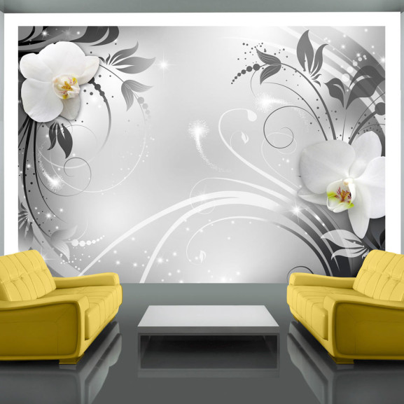 Fototapet Orchids On Silver 200Cmx140Cm-Resigilat