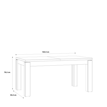 Masa Extensibila Kaszimiro, Stejar Waterford Si Negru, 180.4 x 78.2 x 90.4 Cm-01