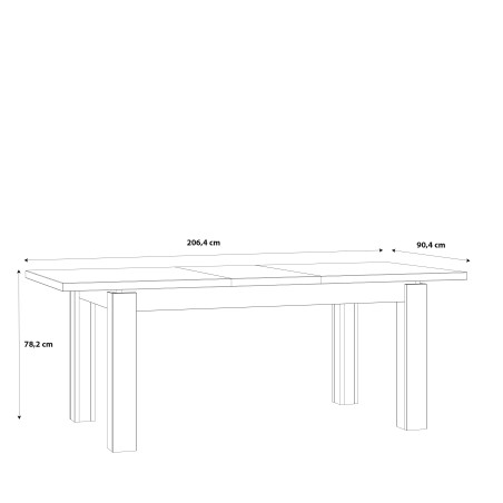 Masa Extensibila Kaszimiro, Stejar Waterford Si Negru, 180.4 x 78.2 x 90.4 Cm-01