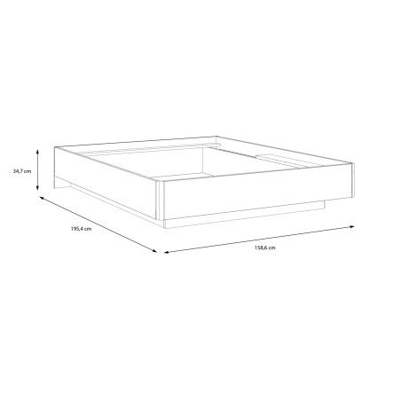 Pat Atentivo Cu Leduri Stejar Nordic Gri Si Alb Lucios, Dimensiune Saltea 150 x 190 Cm-01